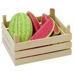 Goki Holzspielzeug Obstkiste - Melonen - Marktstand Zubehör