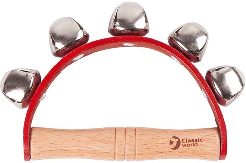 Classic World Musikspielzeug Schellenkranz mit Holzgriff multicolor