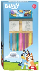 Multiprint Bluey Stempelset mit Filzstiften und Malbuch - kreatives Spielzeug