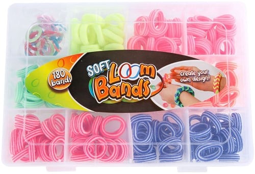 Soft Loom Bands met 180 bandjes en 15 Clips
