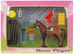 Kids Globe Speelset met Paard en Accessoires, 13cm