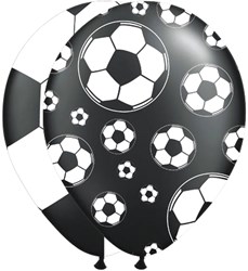 Folat Fußball Ballons weiß schwarz 8 Stück - Partydekoration