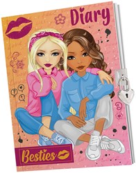 Besties Tagebuch A5 mit Schloss und herzförmigem Verschluss für Kinder