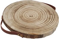 Playwood Dekorative Baumscheibe Paulownia Holz mit Ledergriffen braun
