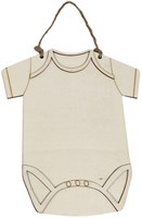 Playwood Holz Babybody Dekoration mit Aufhänger - DIY Geschenk zur Geburt