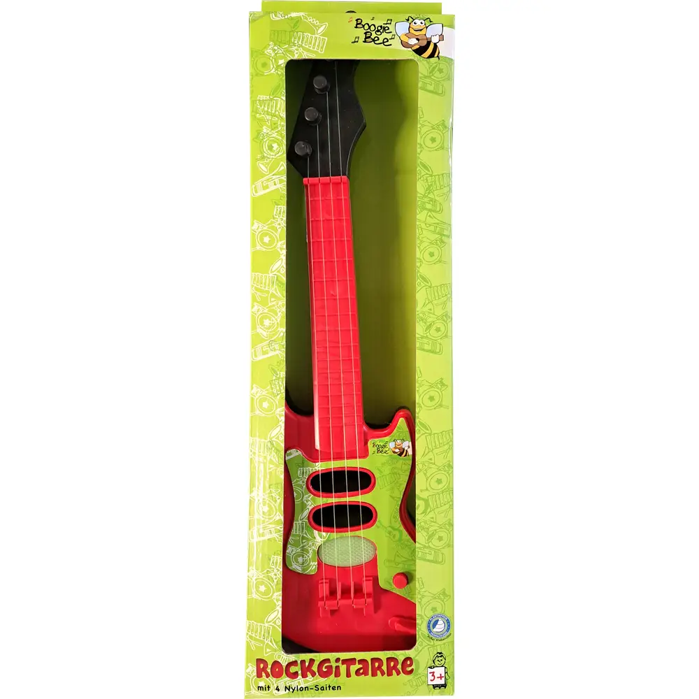 Vedes Rockgitarre Spielzeug rot 40 cm mit Nylonsaiten für Kinder