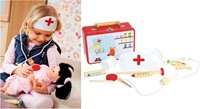 Woody Arzt Spielzeugkoffer mit Holz Zubehör für Kinder