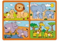 Woody Woody 4 in 1 Knopfpuzzle m. Tiere 91914