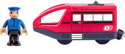 Woody Spielzeuglokomotive rot Kunststoff mit Lokführer - Zug