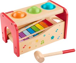 Fisher-Price Holz-Xylophon Spielzeug mit Hammerbank für Kinder