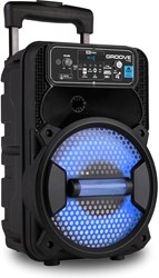 iDance Bluetooth Party-Lautsprecher Boombox mit Rollen und Mikrofon schwarz