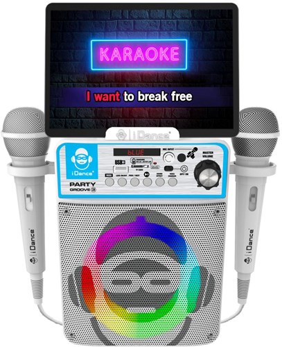 Idance partybox groove karaoke machine met 2 microfoons