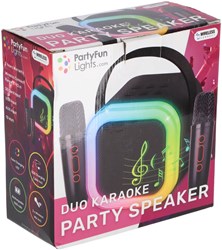Karaoke Duo Set Party Lautsprecher mit zwei Mikrofonen schwarz kabellos