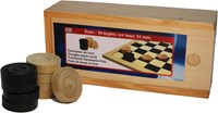HOT Games Damespiel Steine Holzbox 32 mm Luxus Spielset