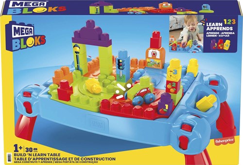 Mattel Bau- und Lerntisch Mega Bloks Spieltisch - 30 Bausteine