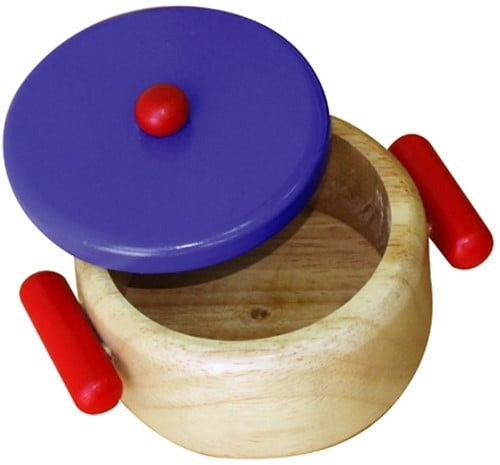 Suppentopf aus Holz mit Deckel Ø 13 cm. 3+