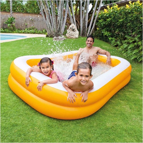 Intex 57181 Aufstellpool Aufblasbarer Pool Oval Weiß, Gelb-2