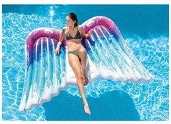 Intex 58786 Aufblasbares Spielzeug für Pool & Strand Blau, Pink, Weiß Schwimmende Matratze Muster Vinyl