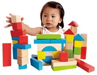 Hape Bunte Holzbausteine für Kinder von Hape | Holzbausteine-Set zum Stapeln Lernspielzeug für Kleinkinder, 50 leuchtend bunte Holzbausteine in unterschiedlichen Formen und Größen-3