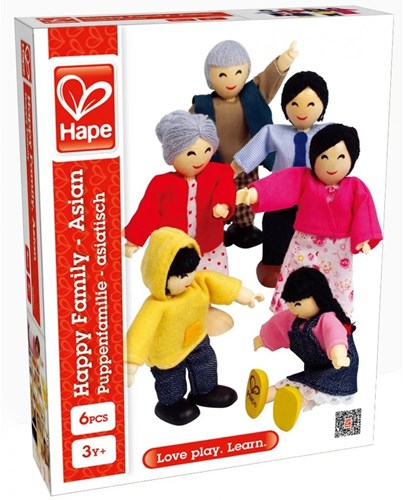 Hape Puppenhaus Familie asiatisch Holzpuppen Set für Rollenspiel-3