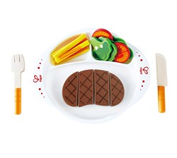 Hape Holzspielzeug Steak und Gemüse Mahlzeit - Spielset
