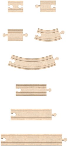 Hape Holz-Eisenbahn Set - Erweiterungspaket 14-teilig Spielzeug-3