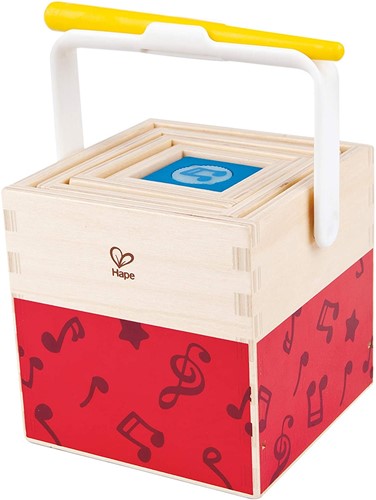 Hape Musik-Stapelwürfel | Sechsteiliges buntes Musikbox-Spielzeug aus Holz für Kinder ab 18 Monaten-2