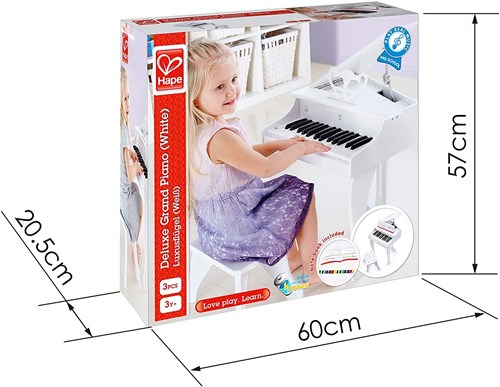 Hape Elektrisches Flügel-Kinderklavier - Weiß - Deluxe Spielzeugpiano-3