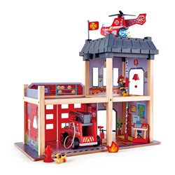 Hape Feuerwehr Spielzeugstation mit Zubehör und Licht