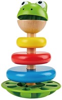 Hape E0457 - Stapel Frosch, Motorik-und Lernspielzeug zum Sortieren und Stapeln