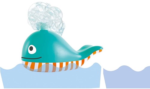 Hape Badespielzeug Seifenblasen-Wal I Baby-Badewannenspielzeug, Blau-2