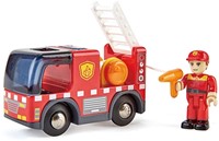 Hape E3737 E3737-Feuerwehrauto mit Sirene, Spielfigur &-Fahrzeug, Eisenbahn, rot-2