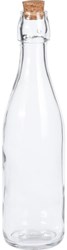 Excellent Houseware Glasflasche mit Korken 500ml transparent - Vorratsflasche