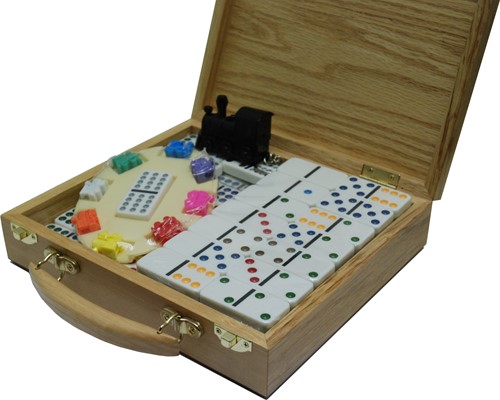 Hot Games Domino Mexican-Train Doppel 12 Kof. Holz