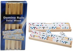 HOT Games Domino Latten Holz - Set mit 4 Stück - Holz Spielzubehör