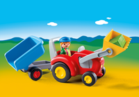 Playmobil Bauernhof Traktor mit Anhänger 1.2.3 - 6964 Spielzeug-3