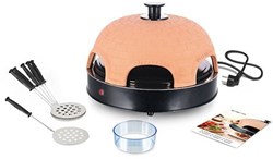 Emerio Pizzaofen 6 Personen Terrakotta Kuppel Mini Pizza Party