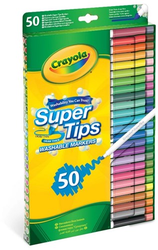 Crayola Filzstifte Supertips auswaschbar 50 Farben Set für Kinder