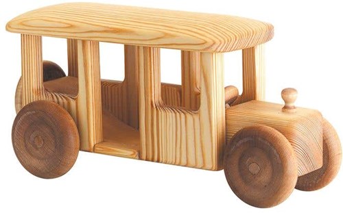 Telleby Holzbus nachhaltiges Spielzeug Bus für Kinder