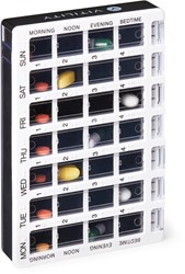 Vitility Medikamentenbox Woche Pillendose schwarz - praktische Medikamentendose