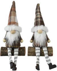 Decoris Gartenzwerg Figur Dekoration auf Baumstamm 14cm braun