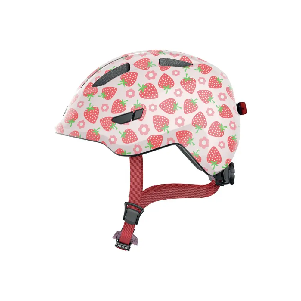 Vedes Fahrradhelm Kinder Smiley 3.0 LED rosa Erdbeere 45-50 cm Sicherheit