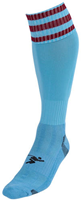 Precision Fußballsocken Junior 3-Streifen Pro hellblau-rot Komfort
