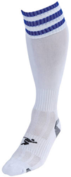 Precision Fußballsocken Junior 3 Stripe Pro weiß/royal - Sportsocken