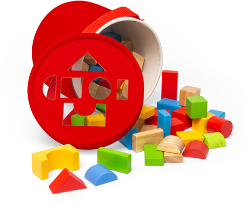 BigJigs Holzbausteine - bunte Bauklötze für Kleinkinder und Babys