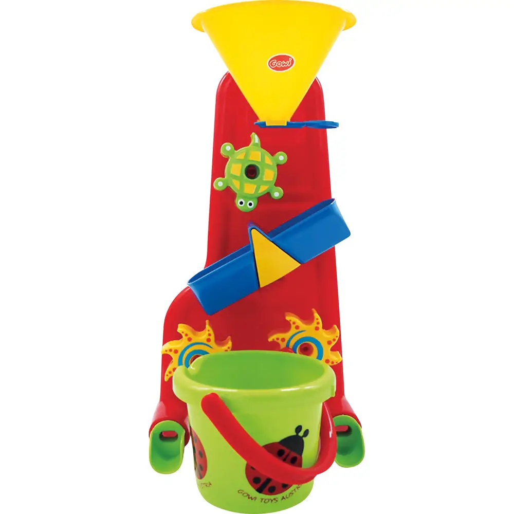 Gowi Wasserspielzeug Jubiläumsset Sand- und Wassermühle mit Eimer 14cm
