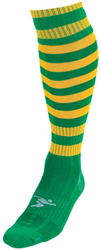 Precision Fußballsocken Junior Pro Hooped Grün-Gold Sport