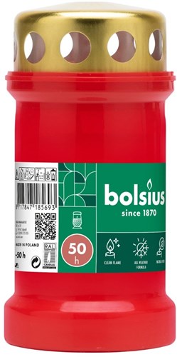 Bolsius Grablicht Grabkerze rot mit Deckel 50 Stunden Outdoor-2