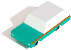 Candylab Holzspielzeugauto - Design Rennwagen grün teal