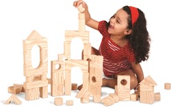 Edushape Wood-Imitation Schaumstoffblöcke - 80 Stück im Beutel
